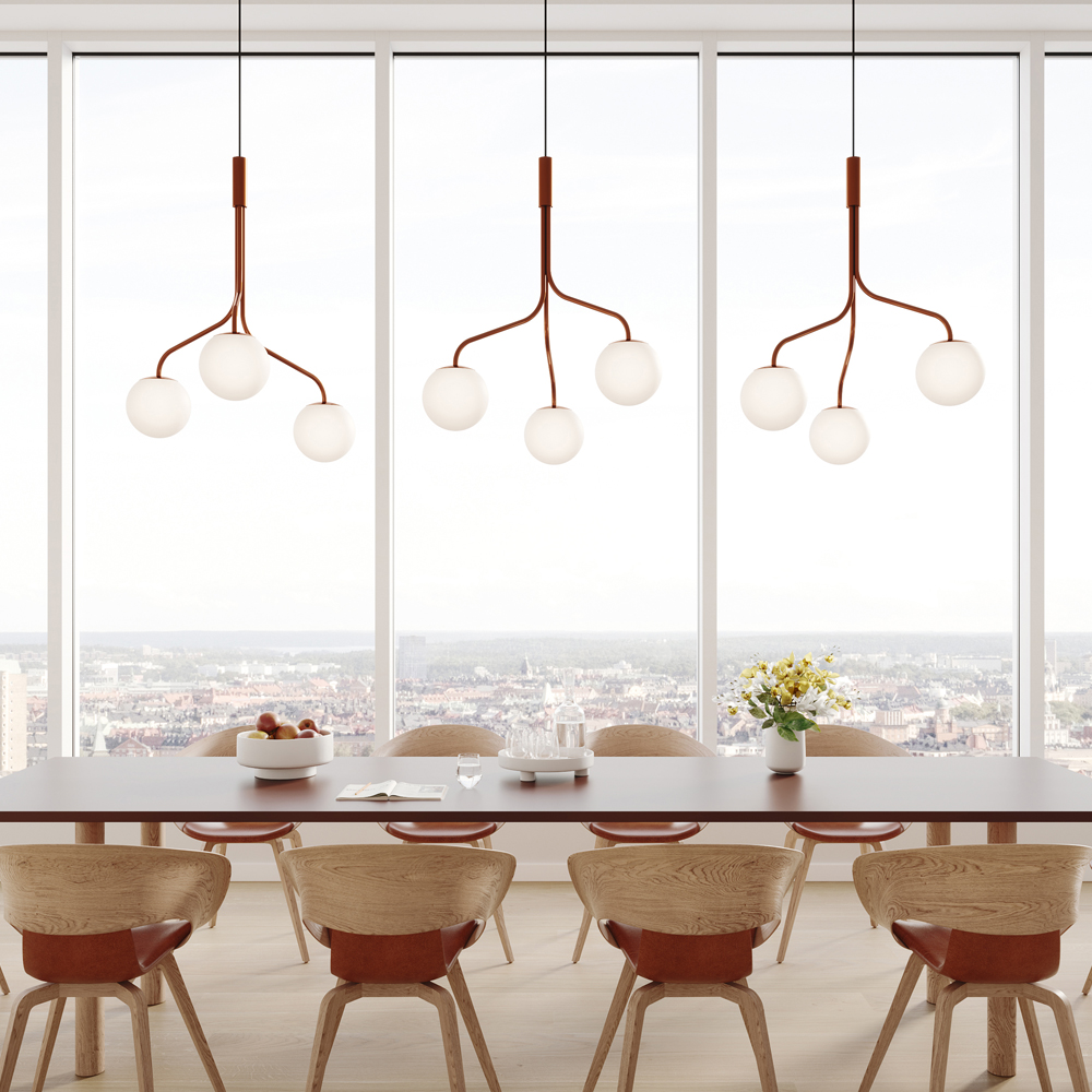 The Curve Cluster Single Large Pendant Glass by Zero Interior