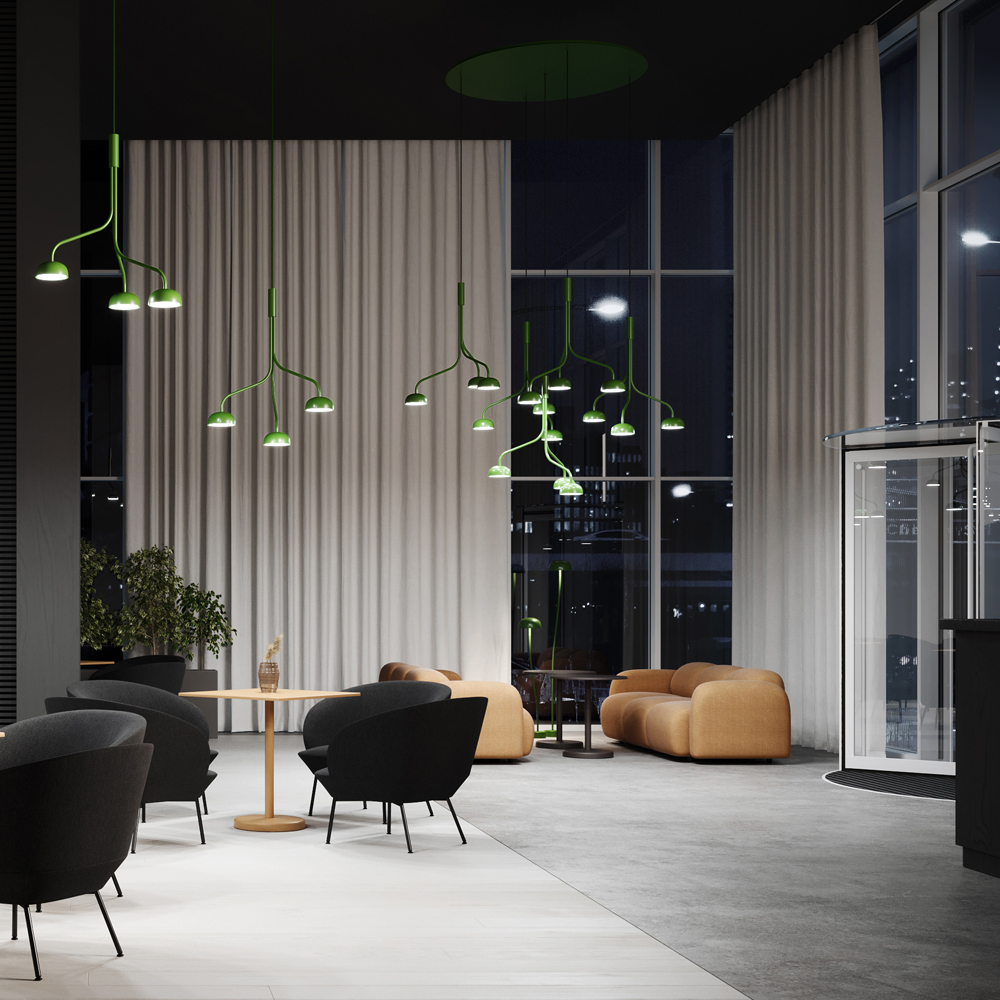 The Curve Cluster Single Large Pendant Metal by Zero Interior