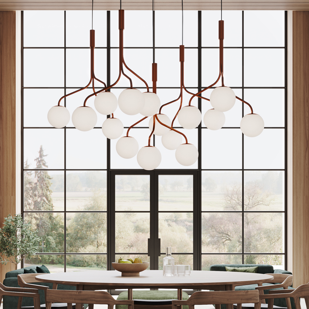 The Curve Cluster Group with Glass Shades by Zero Interior